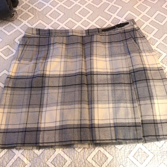 Cotton plaid flannel faux wrap 21" skirt - Picture 1 of 3